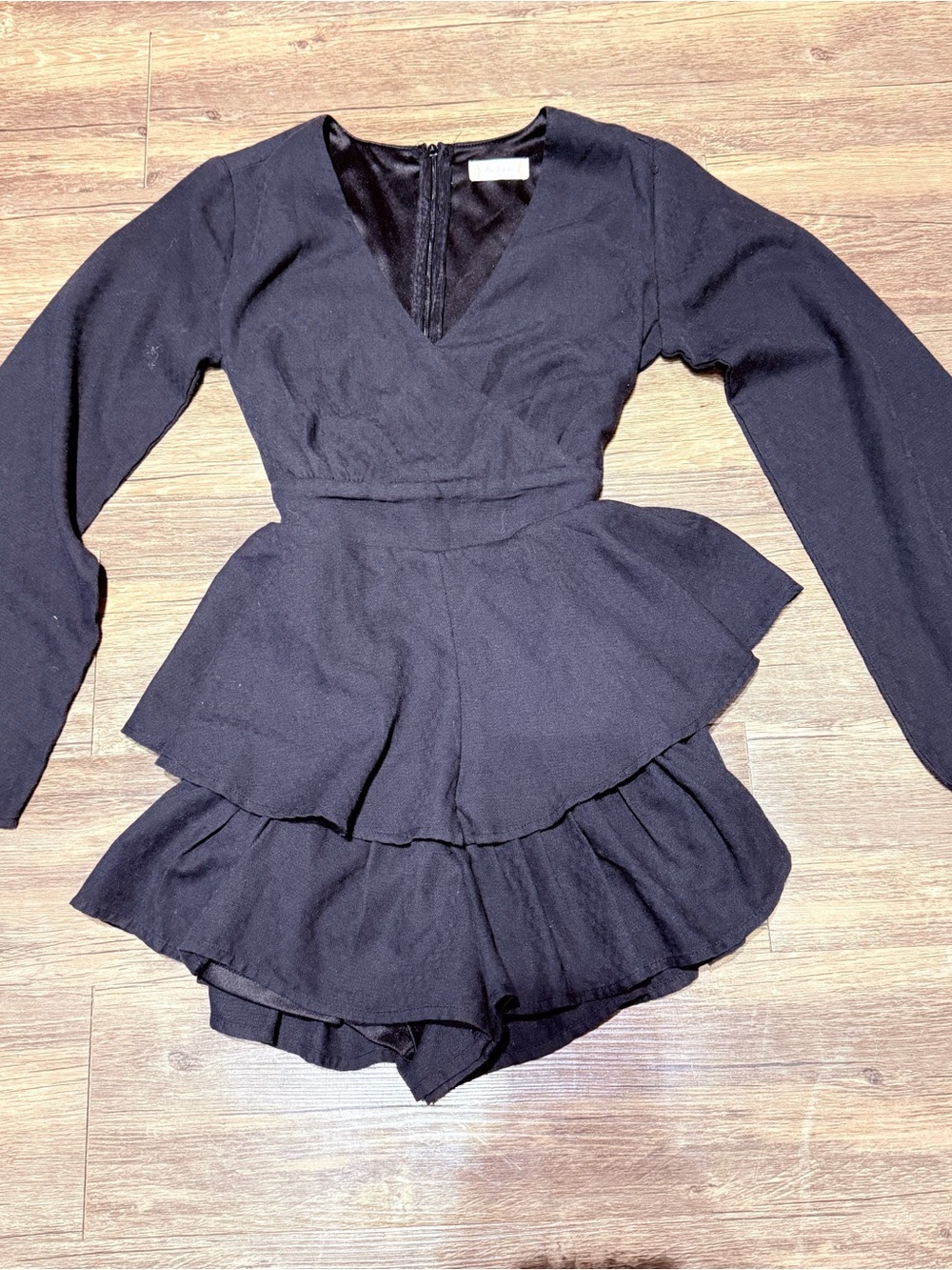 Altar'd State Black Tiered Peplum Romper